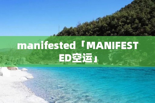 manifested「MANIFESTED空运」