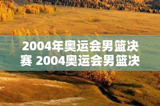 2004年奥运会男篮决赛 2004奥运会男篮决赛吉诺比利
