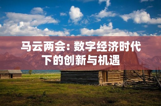 马云两会: 数字经济时代下的创新与机遇