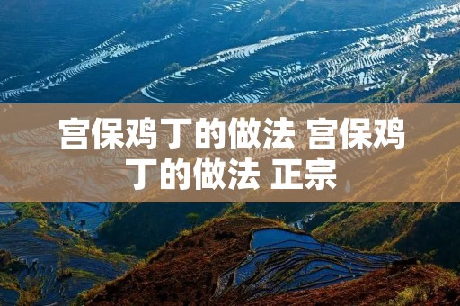 宫保鸡丁的做法 宫保鸡丁的做法 正宗
