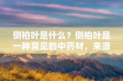 侧柏叶是什么?侧柏叶是一种常见的中药材,来源于侧柏科植物侧柏的叶子,具有清热解毒、消肿止痛、祛风散寒等功效。侧柏叶在中医学中有着广泛的应用,特别是在治疗感冒、咳嗽、支气管炎、肺炎等呼吸系统疾病方面,具有良好的疗效。