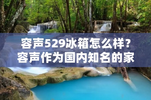 容声529冰箱怎么样?容声作为国内知名的家电品牌,其冰箱产品一直备受消费者的青睐。今天,我们就来详细了解一下容声529冰箱的表现如何。 容声529冰箱怎么样?容声作为国内知名的家电品牌,其冰箱产品一直备受消费者的青睐。今天,我们就来详细了解一下容声529冰箱的表现如何。