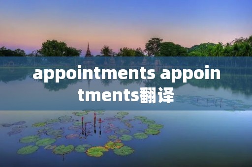 appointments appointments翻译