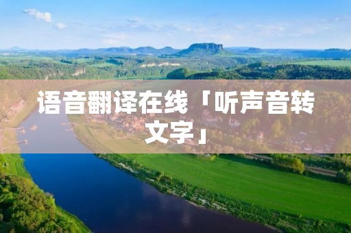 语音翻译在线「听声音转文字」