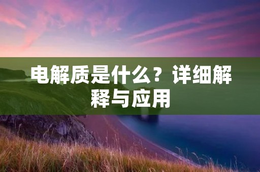 电解质是什么?详细解释与应用