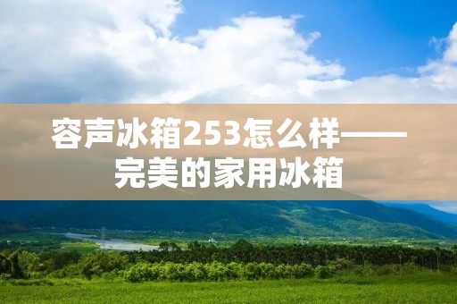 容声冰箱253怎么样——完美的家用冰箱
