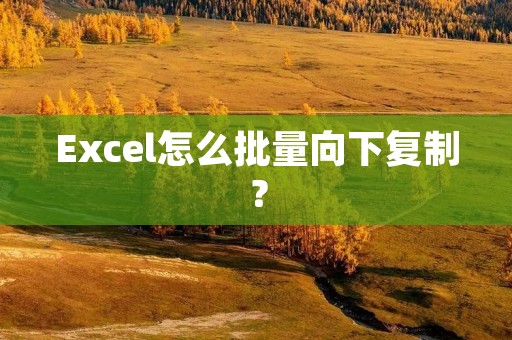Excel怎么批量向下复制?