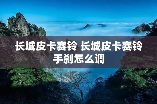长城皮卡赛铃 长城皮卡赛铃手刹怎么调 长城皮卡赛铃 长城皮卡赛铃手刹怎么调