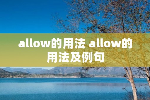 allow的用法 allow的用法及例句