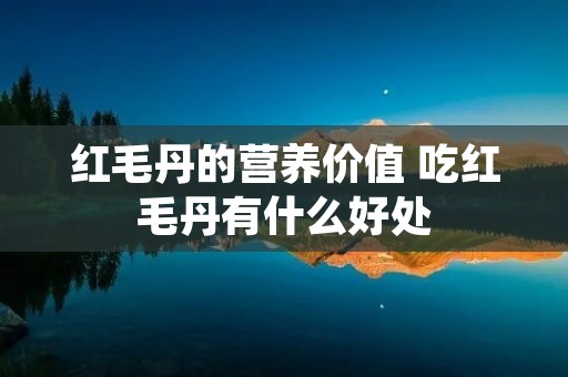 红毛丹的营养价值 吃红毛丹有什么好处