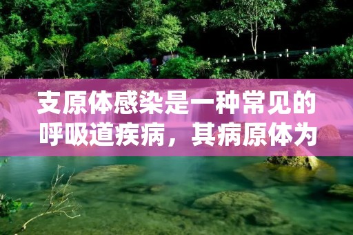 支原体感染是一种常见的呼吸道疾病,其病原体为支原体,属于一种细菌。支原体感染主要通过空气传播,常见于秋冬季节,尤其是在寒冷潮湿的气候条件下。本文将详细介绍支原体的特征、病因、症状、诊断和治疗等方面。