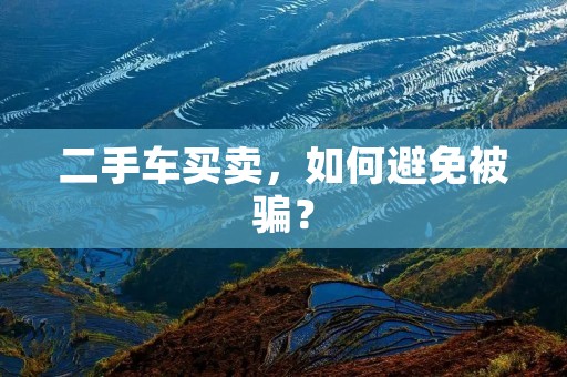 二手车买卖，如何避免被骗？
