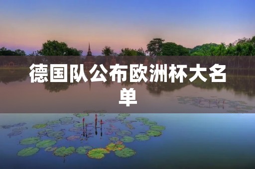 德国队公布欧洲杯大名单：新老交替，战斗力强劲