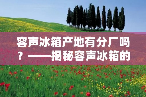 容声冰箱产地有分厂吗？——揭秘容声冰箱的生产制造