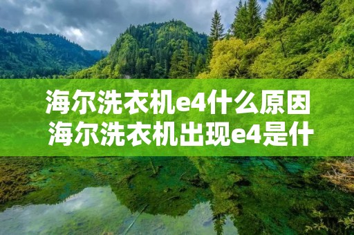 海尔洗衣机e4什么原因 海尔洗衣机出现e4是什么情况