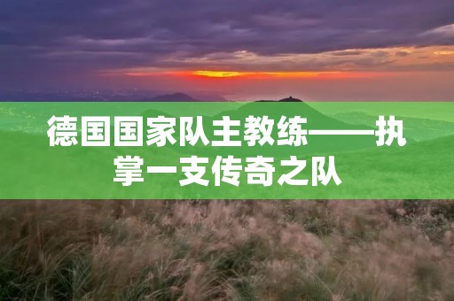 德国国家队主教练——执掌一支传奇之队 德国国家队主教练——执掌一支传奇之队