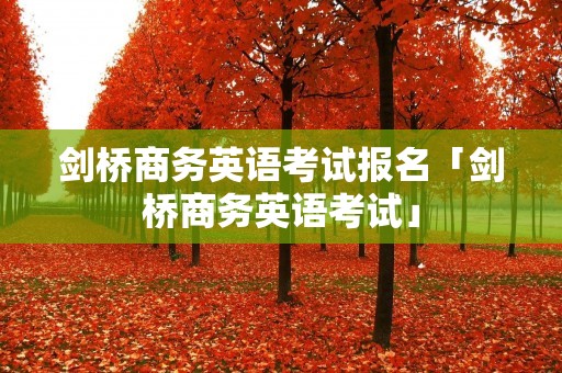 剑桥商务英语考试报名「剑桥商务英语考试」