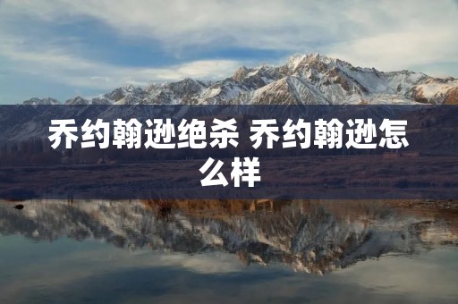 乔约翰逊绝杀 乔约翰逊怎么样