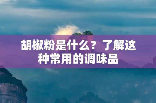 胡椒粉是什么?了解这种常用的调味品