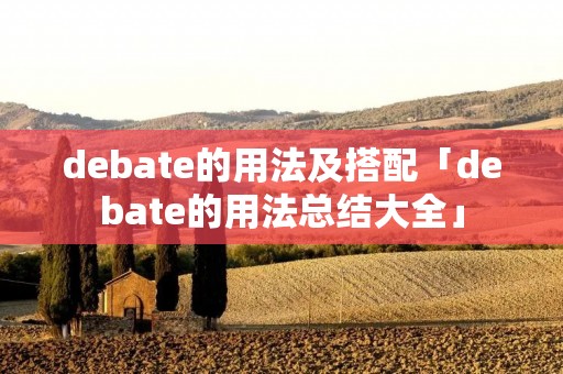 debate的用法及搭配「debate的用法总结大全」