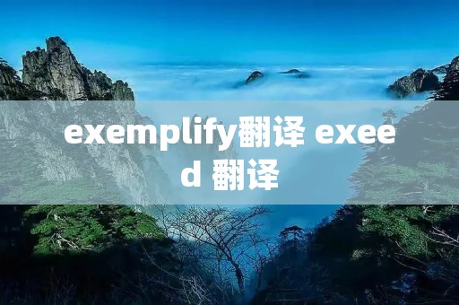 exemplify翻译 exeed 翻译