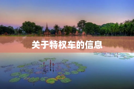 关于特权车的信息