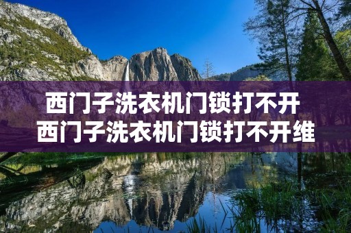 西门子洗衣机门锁打不开 西门子洗衣机门锁打不开维修视频