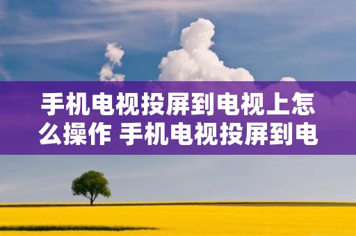 手机电视投屏到电视上怎么操作 手机电视投屏到电视上怎么操作小米