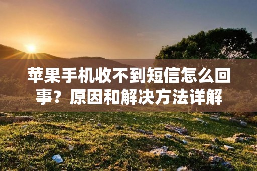 苹果手机收不到短信怎么回事？原因和解决方法详解