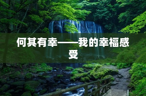 何其有幸——我的幸福感受