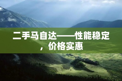 二手马自达——性能稳定，价格实惠