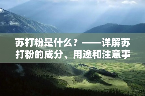 苏打粉是什么?——详解苏打粉的成分、用途和注意事项