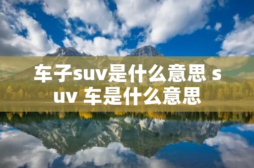 车子suv是什么意思 suv 车是什么意思