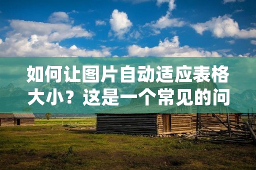 如何让图片自动适应表格大小？这是一个常见的问题，尤其是在需要将大量图片放在表格中展示的情况下。下面将详细介绍如何实现这一功能。