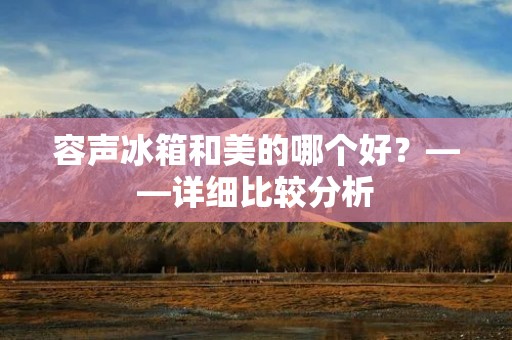 容声冰箱和美的哪个好？——详细比较分析