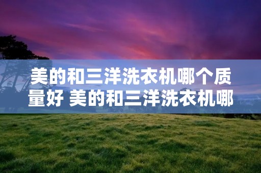 美的和三洋洗衣机哪个质量好 美的和三洋洗衣机哪个质量好一点