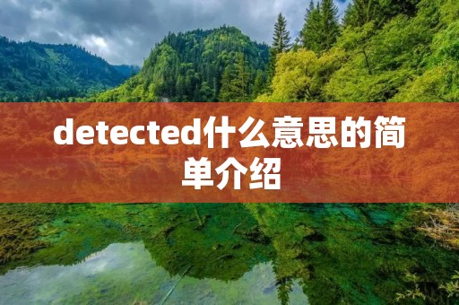 detected什么意思的简单介绍