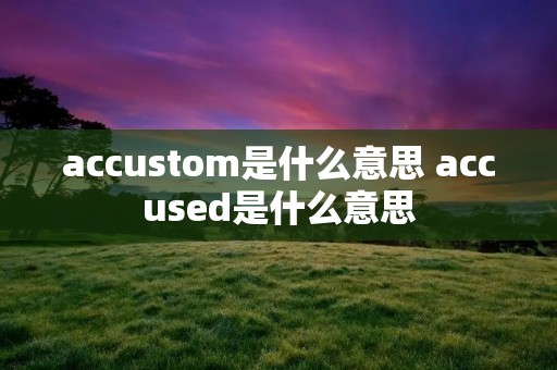 accustom是什么意思 accused是什么意思