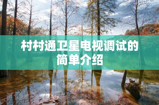 村村通卫星电视调试的简单介绍