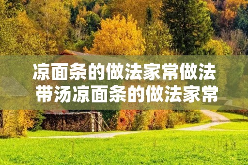 凉面条的做法家常做法 带汤凉面条的做法家常做法