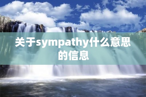 关于sympathy什么意思的信息 关于sympathy什么意思的信息