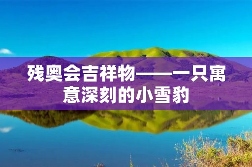 残奥会吉祥物——一只寓意深刻的小雪豹