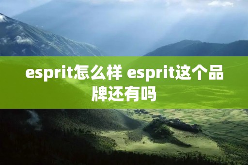 esprit怎么样 esprit这个品牌还有吗