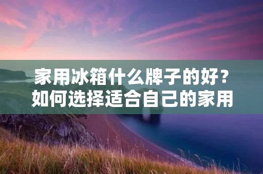 家用冰箱什么牌子的好?如何选择适合自己的家用冰箱? 家用冰箱什么牌子的好?如何选择适合自己的家用冰箱?