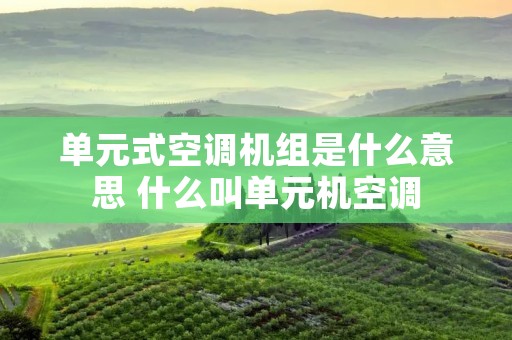 单元式空调机组是什么意思 什么叫单元机空调 单元式空调机组是什么意思 什么叫单元机空调