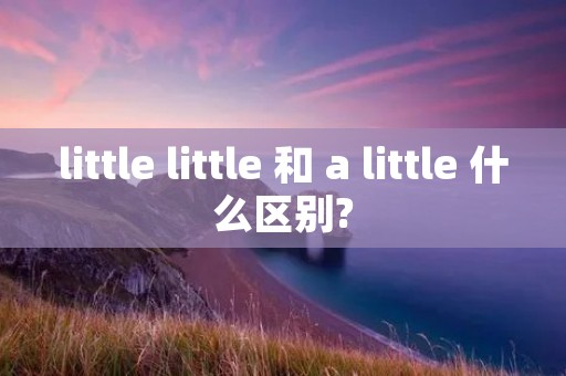 little little 和 a little 什么区别? little little 和 a little 什么区别?