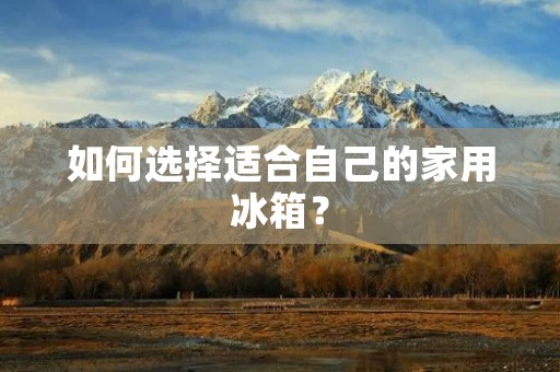 如何选择适合自己的家用冰箱？
