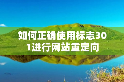 如何正确使用标志301进行网站重定向 如何正确使用标志301进行网站重定向