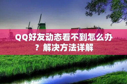 QQ好友动态看不到怎么办？解决方法详解
