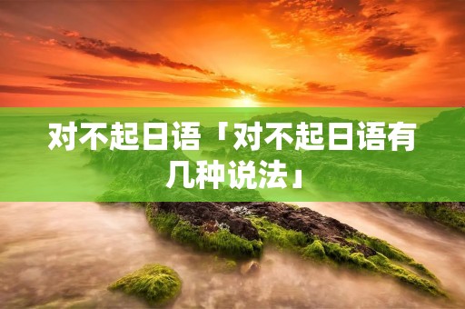 对不起日语「对不起日语有几种说法」